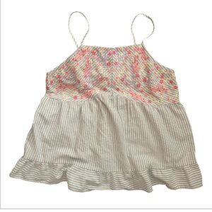 Andre By Unit Spaghetti Strap Embroidered Babydoll Top